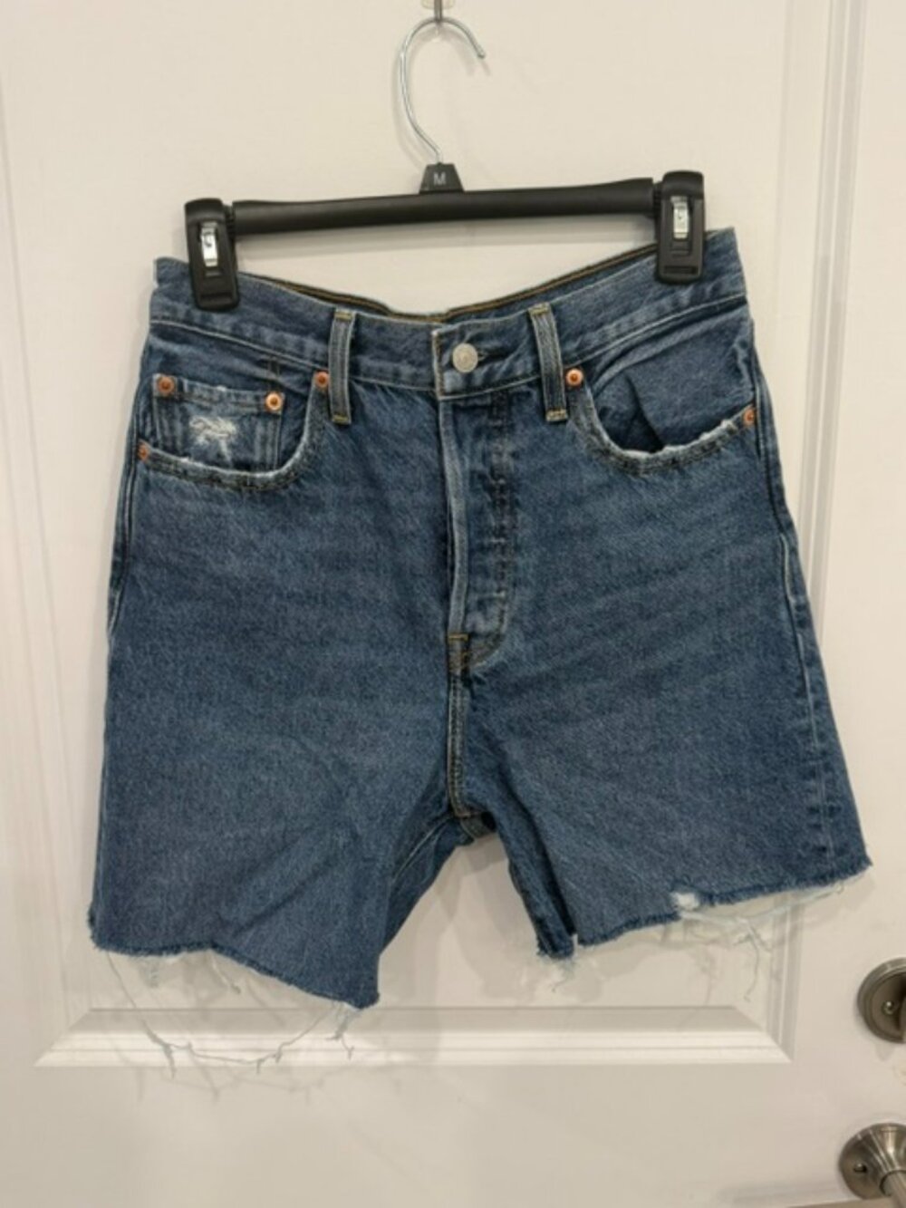 Levi's Ribcage Straight Cutoff Denim Shorts